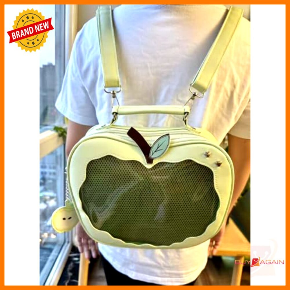 Medium Polyurethane Apple-Shaped Backpack Crossbo… - image 3